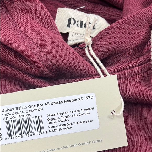 NEW Pact XS Womens Red Burgundy Hoodie Unisex One-for-All‎ Hoodie - Picture 2 of 11